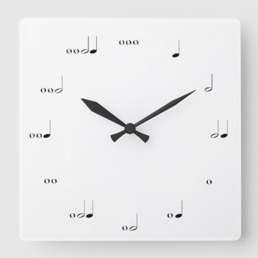 NOTE MUSICALE MUR HORLOGE NOIR ET BLANC (Recto)