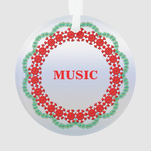 Note musicale Or en rouge vert Wreath (dos)