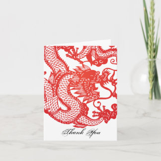 Note ou Carte de remerciements de dragon chinois r