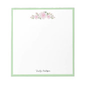 Note Pad with Name Soft Pink Roses Notitieblok (Voorkant)