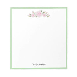Note Pad with Name Soft Pink Roses Notitieblok