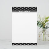 NOTE PAPER mini polka dot patroon zwart wit grijs Briefpapier (Staand voorkant)