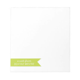 Note personnalisée des blocs-notes A… de vert d