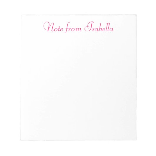 Note personnalisée du Bloc-notes Isabella (Devant)