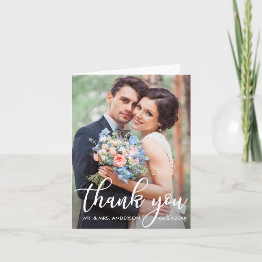 Note photo de la mariée de Merci Mariage moderne (Devant)