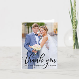 Note photo Merci de mariage élégant moderne