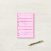 Note Pink Post-It Simple Weekly Planner (Sur un bureau)
