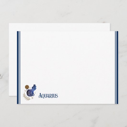Note Plat Carte Zodiac Aquarius (Devant / Derrière)