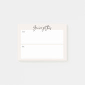 Note Post-it de planification quotidienne – Design (Devant)