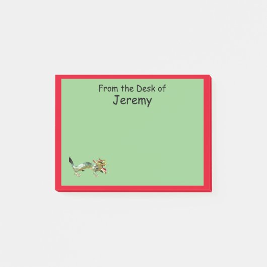 Note Post-it - Dragon et bordure rouge (Devant)