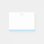 Note Post-It personnalisée simple avec nom bleu (Devant)