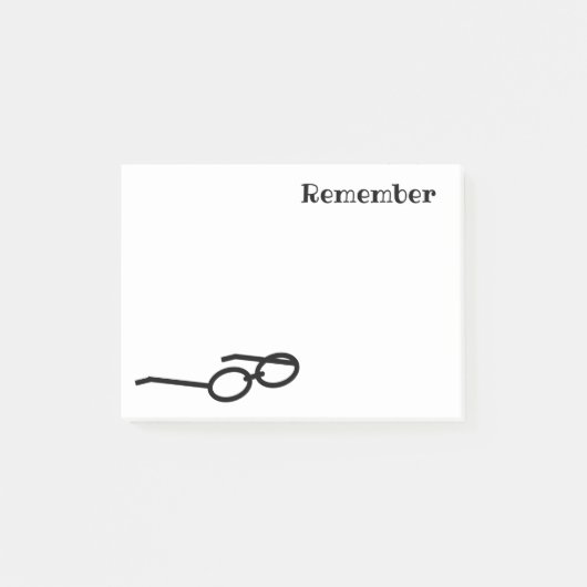 Note post-it - Se souvenir avec lunettes (Devant)