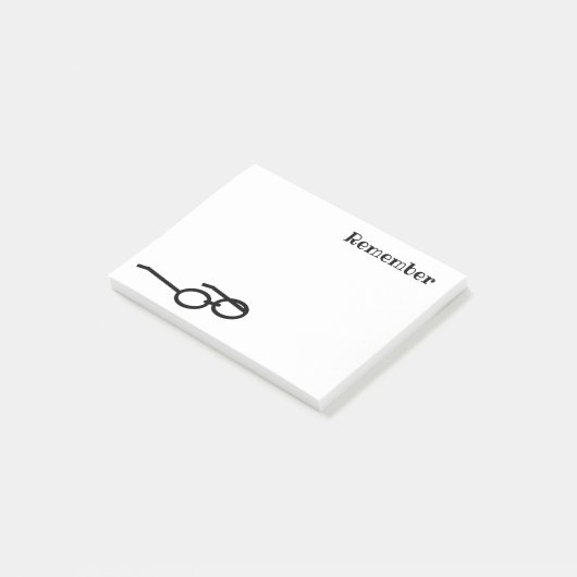 Note post-it - Se souvenir avec lunettes (Incliné)