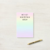 "Note pour soi" Funny Pastel Rainbow Post-it Notes (Sur un bureau)
