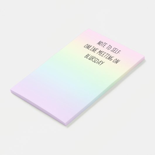 "Note pour soi" Funny Pastel Rainbow Post-it Notes (Incliné)