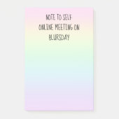 "Note pour soi" Funny Pastel Rainbow Post-it Notes (Devant)