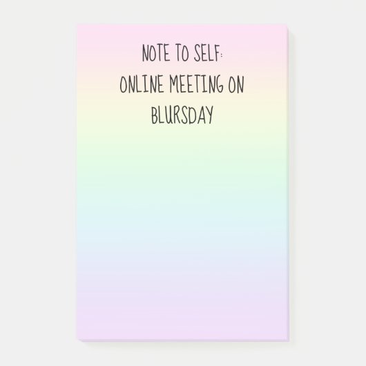 "Note pour soi" Funny Pastel Rainbow Post-it Notes (Devant)