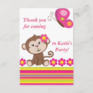 Note (rose) de Merci de fille de singe