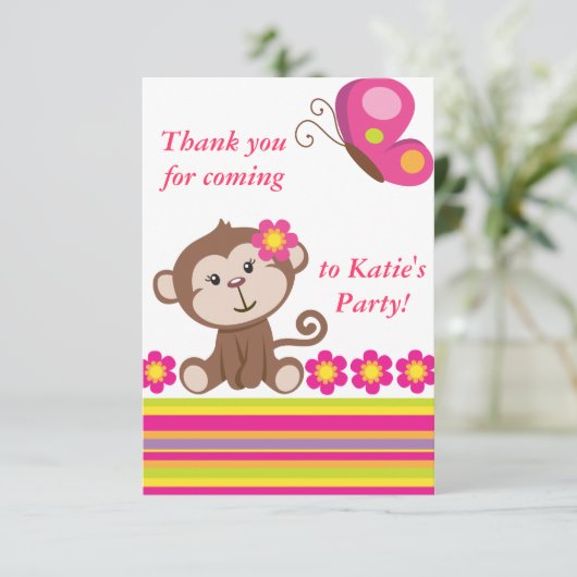 Note (rose) de Merci de fille de singe (Debout devant)