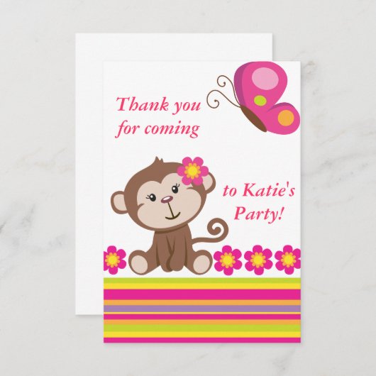 Note (rose) de Merci de fille de singe (Devant / Derrière)