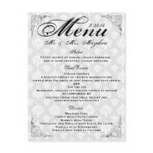 Note rose de Merci de menu de dîner de mariage