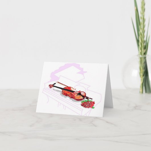 Note Rose de violon de carte dans Piano (Devant)