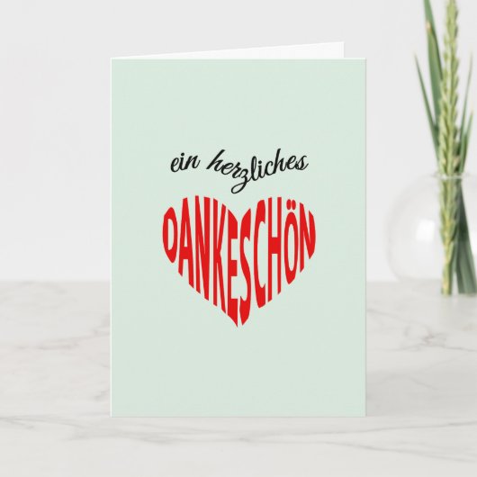 Note rouge de Dankeschon de coeur de Merci (Devant)