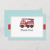 Note rouge de Merci de camion de pompiers (Devant / Derrière)