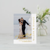 Note simple Mariage FOIL Enregistrer La Date Carte (Debout devant)