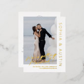 Note simple Mariage FOIL Enregistrer La Date Carte (Recto/Verso)