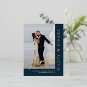 Note simple Mariage FOIL Enregistrer La Date Carte (Debout devant)