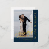 Note simple Mariage FOIL Enregistrer La Date Carte (Recto/Verso)