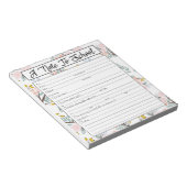 Note sur le Bloc-notes de l'enseignant, excuse d'a (Incliné)