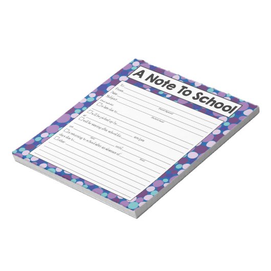 Note sur le Bloc-notes de l'enseignant, excuse d'a (Tourné)