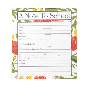 Note sur le Bloc-notes de l'enseignant, excuse d'a