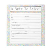 Note sur le Bloc-notes de l'enseignant, excuse d'a (Devant)