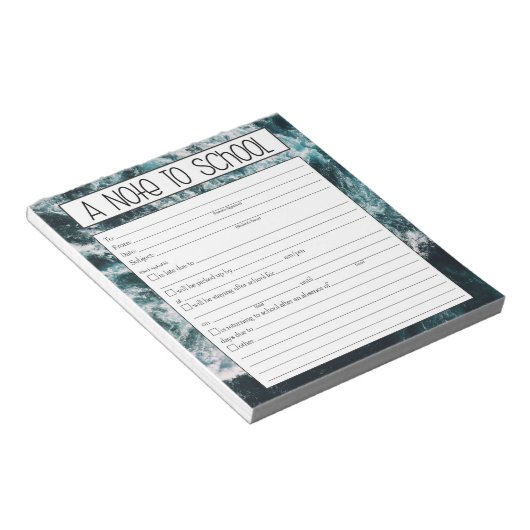 Note sur le Bloc-notes de l'enseignant, excuse d'a (Incliné)