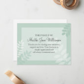 Note sur les funérailles vertes sur la carte de de (Devant/Arrière en situation)