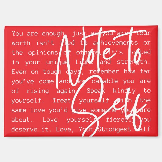 "Note to Self" Inspirational Magnet Magneet (Voorkant)