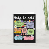 Note To Self, Motivational, Mental Health, Sitive Kaart (Voorkant)