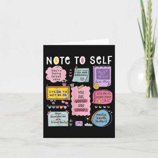 Note to Self Psychologist Geestelijke Gezondheidsb Kaart (Voorkant)