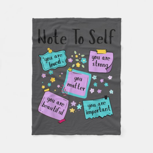 Note To Self You Suicide Prevention Awareness  Fleece Deken (Voorkant)