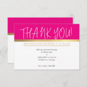 NOTE ultra trendy roze zwart goud Bedankkaart (Voorkant / Achterkant)