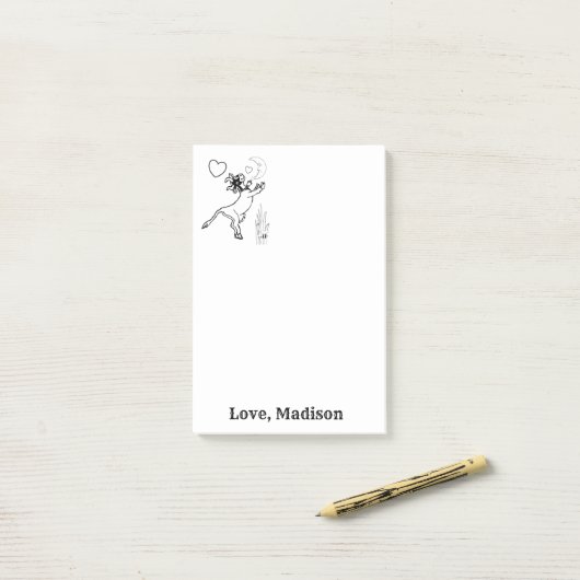 Note Vache Herbe Coloration Post-it Note (Sur un bureau)