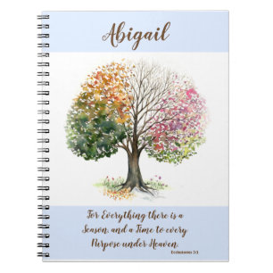 NOTEBOOK 4 SEASON TREE GEPERSONALISEERD EN BIBLE V NOTITIEBOEK