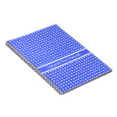 notebook, blauwe/witte pooldots notitieboek (Rechterzijde)