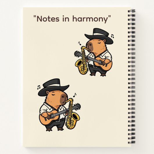  Notebook – Capybara Music Notes Notitieboek (Achterkant)