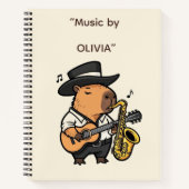  Notebook – Capybara Music Notes Notitieboek (Voorkant)