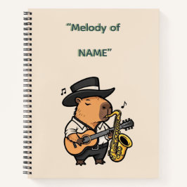  Notebook – Capybara Music Notes  Notitieboek