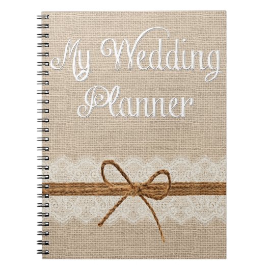 Notebook met landburlap-twine Wedding Planner Notitieboek (Voorkant)